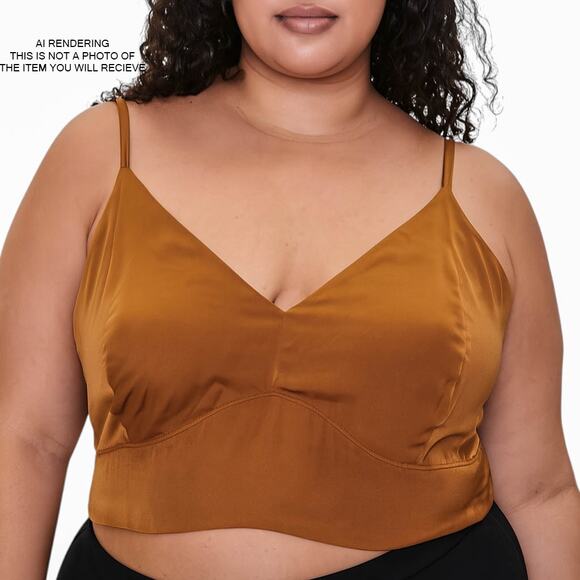 NEW Aerie Crop Top Y2K Cami Boho Minimalist Indie Cottage 90s Neutral Rust XL - Picture 8 of 8